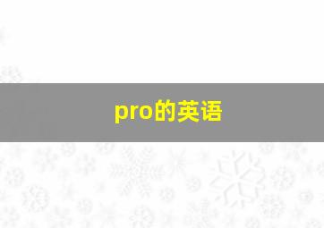 pro的英语