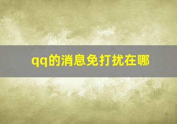 qq的消息免打扰在哪