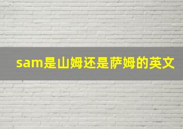 sam是山姆还是萨姆的英文