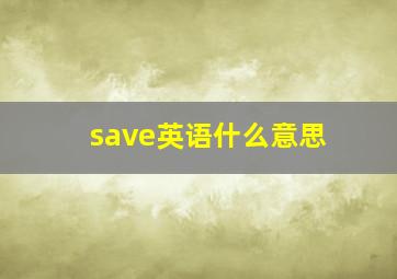 save英语什么意思