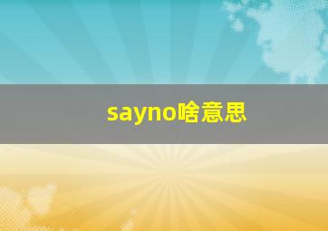 sayno啥意思