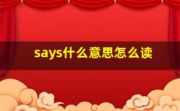 says什么意思怎么读