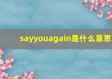 sayyouagain是什么意思