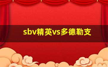 sbv精英vs多德勒支