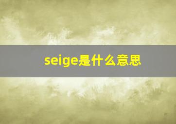 seige是什么意思