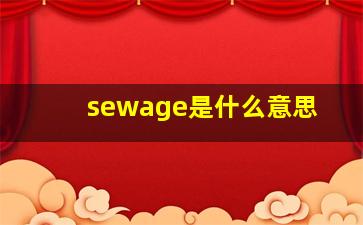 sewage是什么意思