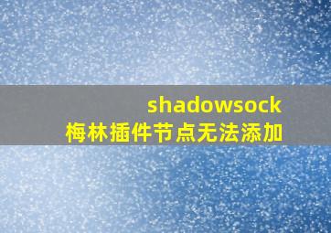 shadowsock梅林插件节点无法添加