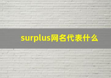 surplus网名代表什么