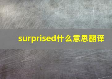 surprised什么意思翻译