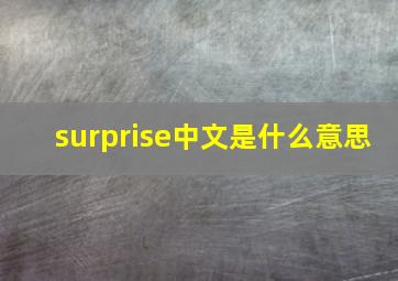 surprise中文是什么意思