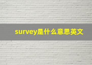 survey是什么意思英文