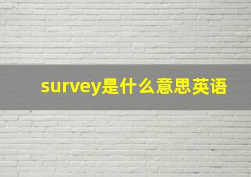 survey是什么意思英语