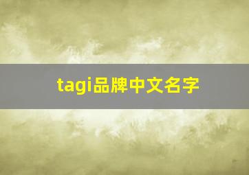 tagi品牌中文名字