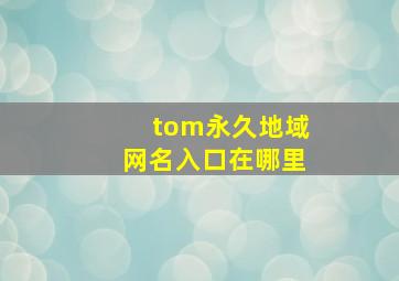 tom永久地域网名入口在哪里