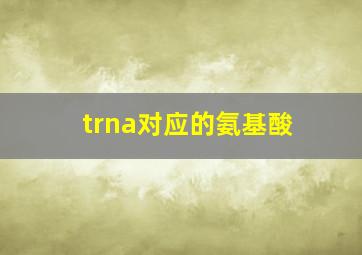 trna对应的氨基酸