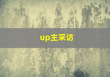 up主采访