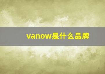 vanow是什么品牌