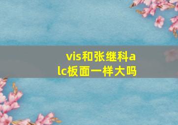 vis和张继科alc板面一样大吗