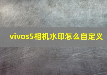 vivos5相机水印怎么自定义