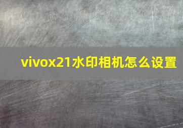 vivox21水印相机怎么设置