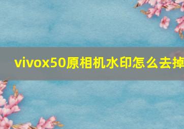 vivox50原相机水印怎么去掉