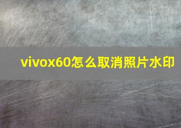 vivox60怎么取消照片水印