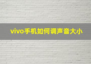 vivo手机如何调声音大小