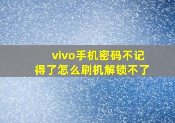 vivo手机密码不记得了怎么刷机解锁不了