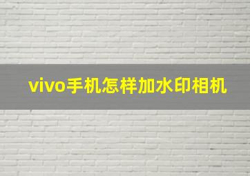 vivo手机怎样加水印相机