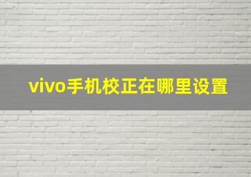 vivo手机校正在哪里设置