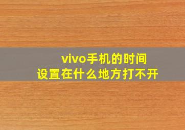 vivo手机的时间设置在什么地方打不开