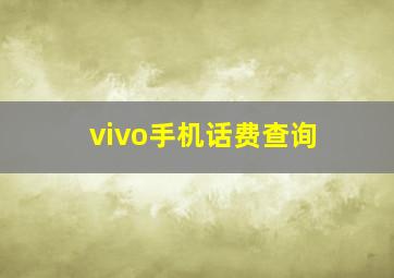 vivo手机话费查询