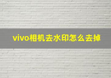 vivo相机去水印怎么去掉