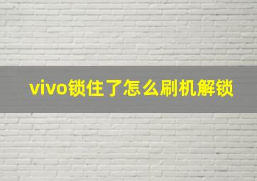 vivo锁住了怎么刷机解锁