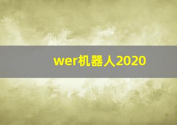 wer机器人2020