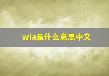 wia是什么意思中文