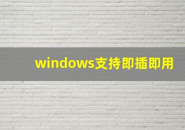 windows支持即插即用