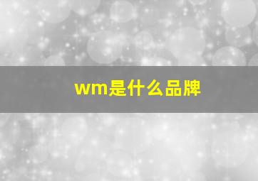 wm是什么品牌