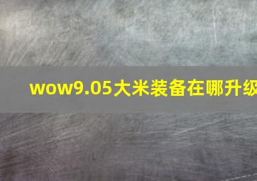 wow9.05大米装备在哪升级