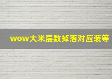 wow大米层数掉落对应装等