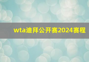 wta迪拜公开赛2024赛程