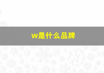 w是什么品牌