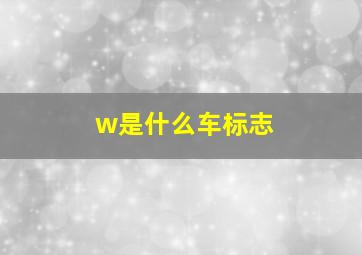 w是什么车标志