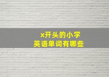 x开头的小学英语单词有哪些