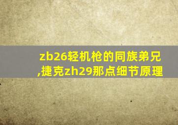 zb26轻机枪的同族弟兄,捷克zh29那点细节原理