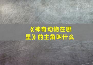 《神奇动物在哪里》的主角叫什么