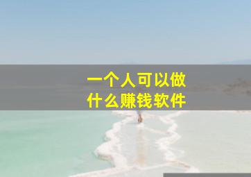 一个人可以做什么赚钱软件