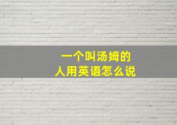 一个叫汤姆的人用英语怎么说