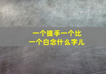 一个提手一个比一个白念什么字儿