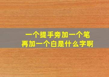 一个提手旁加一个笔再加一个白是什么字啊